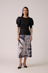 Livia Print Skirt - Monochrome